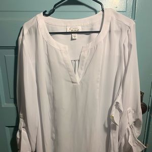 White light weight blouse 2x